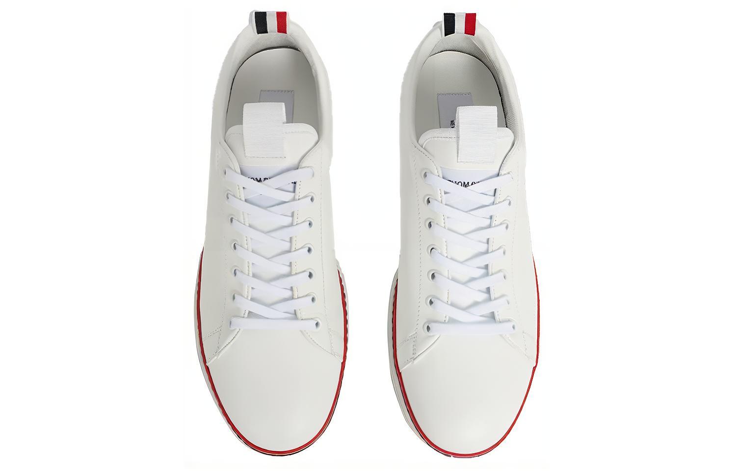 Lookbook THOM BROWNE 牛皮 经典低筒 时尚板鞋 男款 白色