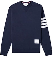Thom Browne Classic Navy Blue Four-Bar Crewneck Sweatshirt MJT021H-00535-461 Thom Browne Classic Navy Blue Four-Bar Crewneck Sweatshirt MJT021H-00535-461