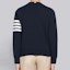 Shop トムブラウン クラシック ネイビー ブルー 4バー クルーネック スウェットシャツ MJT021H-00535-461