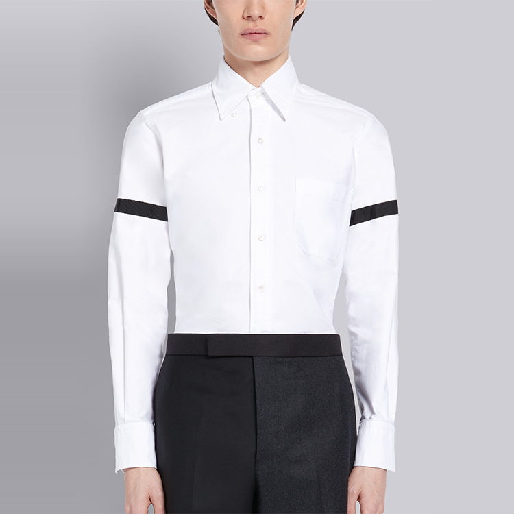 Thom Browne Classic Oxford Long Sleeve Shirt White for Men MWL150B-00139-100 圖 5