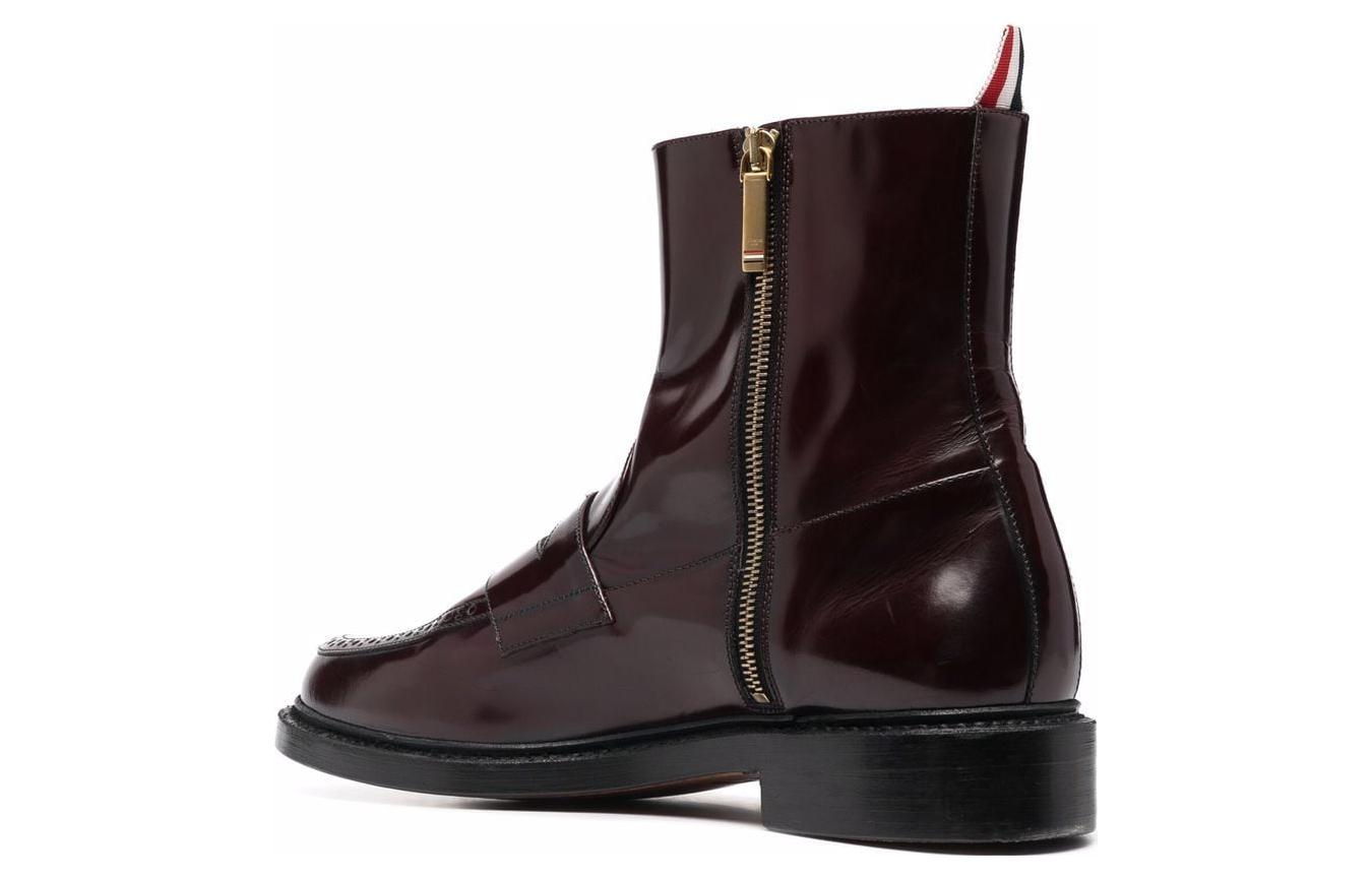 Shop Thom Browne Classic Round-Toe Boot 'Brown Leather' MFB207AL0006614