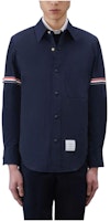 Thom Browne Classic RWB Stripe Sleeve Button-Down Shirt Navy Blue Spring MJO067A-04391-415 Thom Browne Classic RWB Stripe Sleeve Button-Down Shirt Navy Blue Spring MJO067A-04391-415