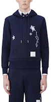 Thom Browne Classic Sailing Hoodie Navy Blue Animal Print Pullover MJT431E-03377-415 Thom Browne Classic Sailing Hoodie Navy Blue Animal Print Pullover MJT431E-03377-415
