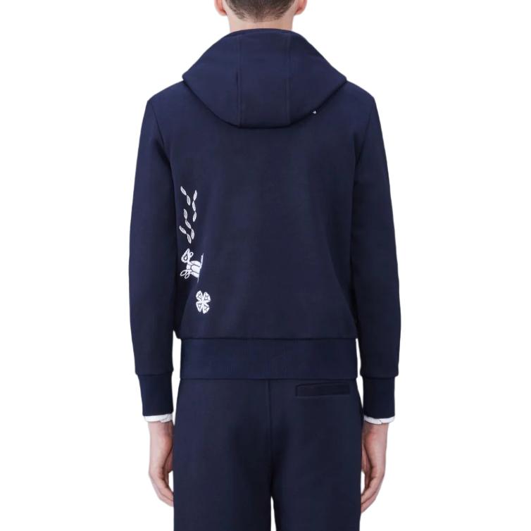 Thom Browne Classic Sailing Hoodie Navy Blue Animal Print Pullover MJT431E-03377-415 圖 3