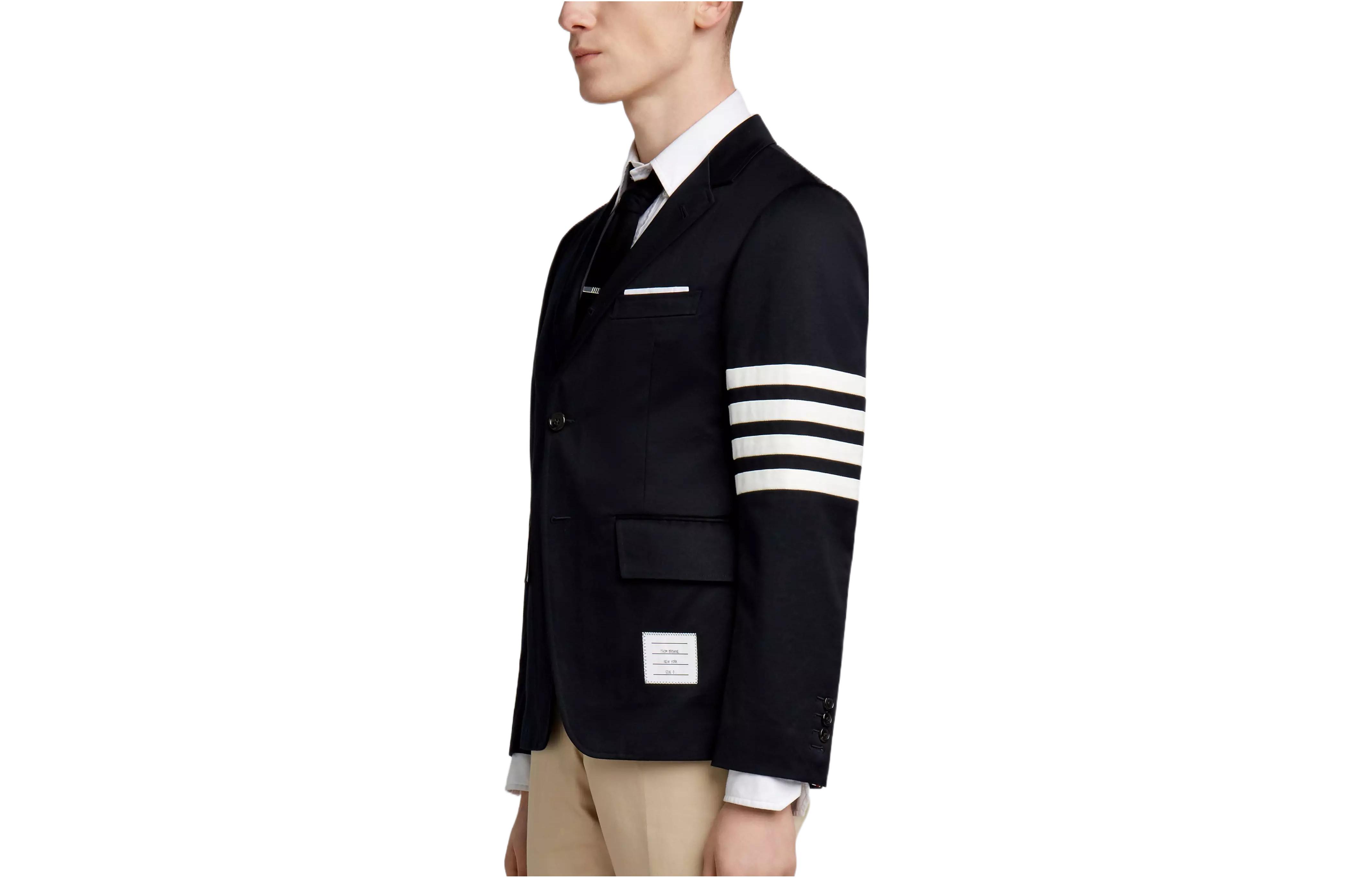 Lookbook THOM BROWNE Blazer Navy Classic Split Stripe Back-to-School MJU490A-03788-415