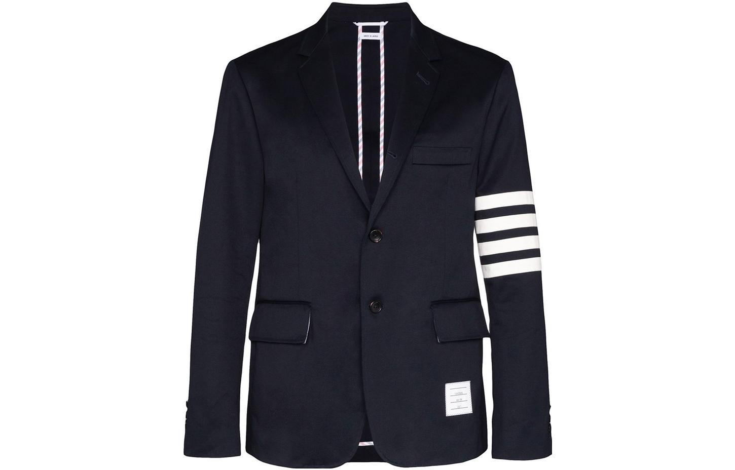 Purchase THOM BROWNE Blazer Navy Classic Split Stripe Back-to-School MJU490A-03788-415