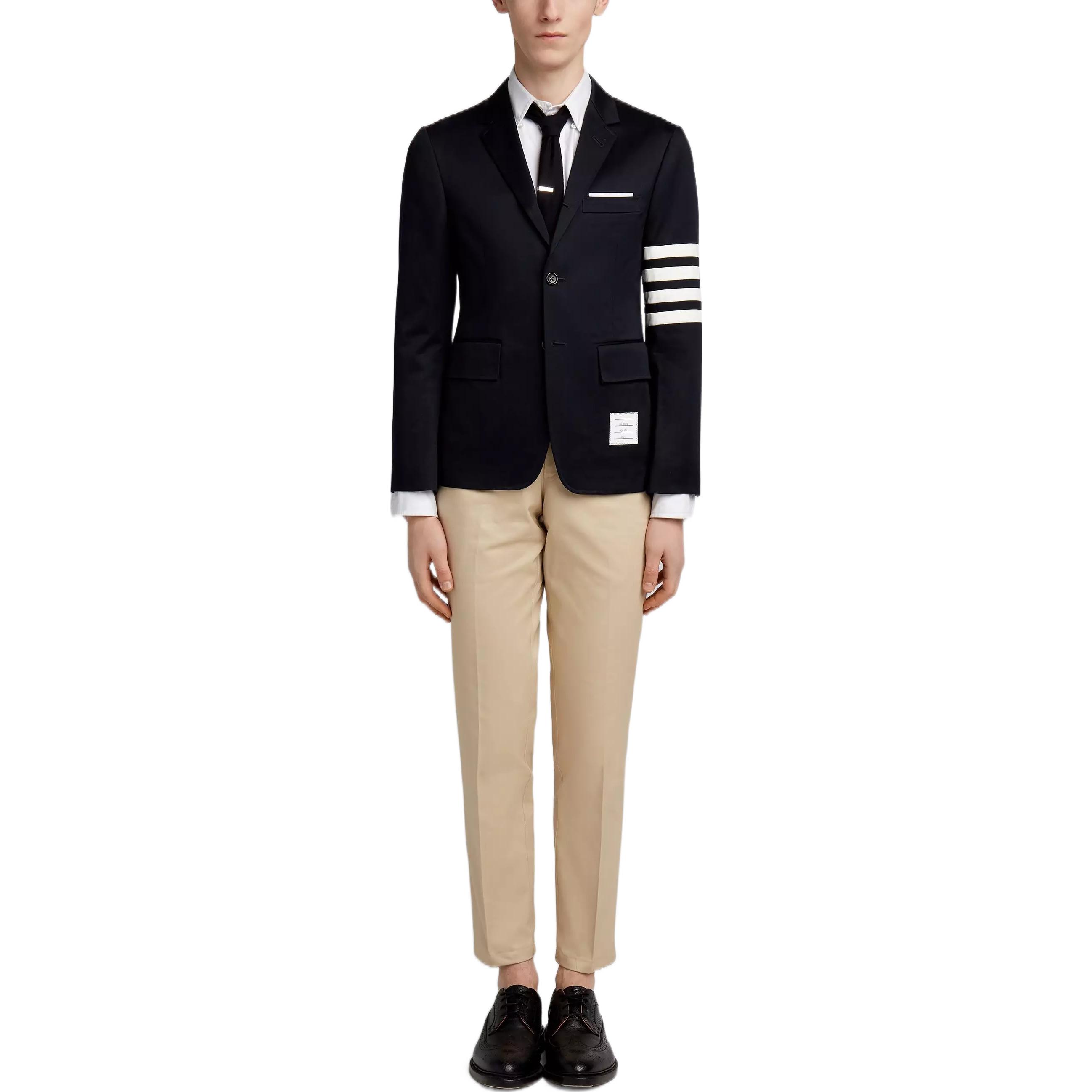 Sizing THOM BROWNE Blazer Navy Classic Split Stripe Back-to-School MJU490A-03788-415