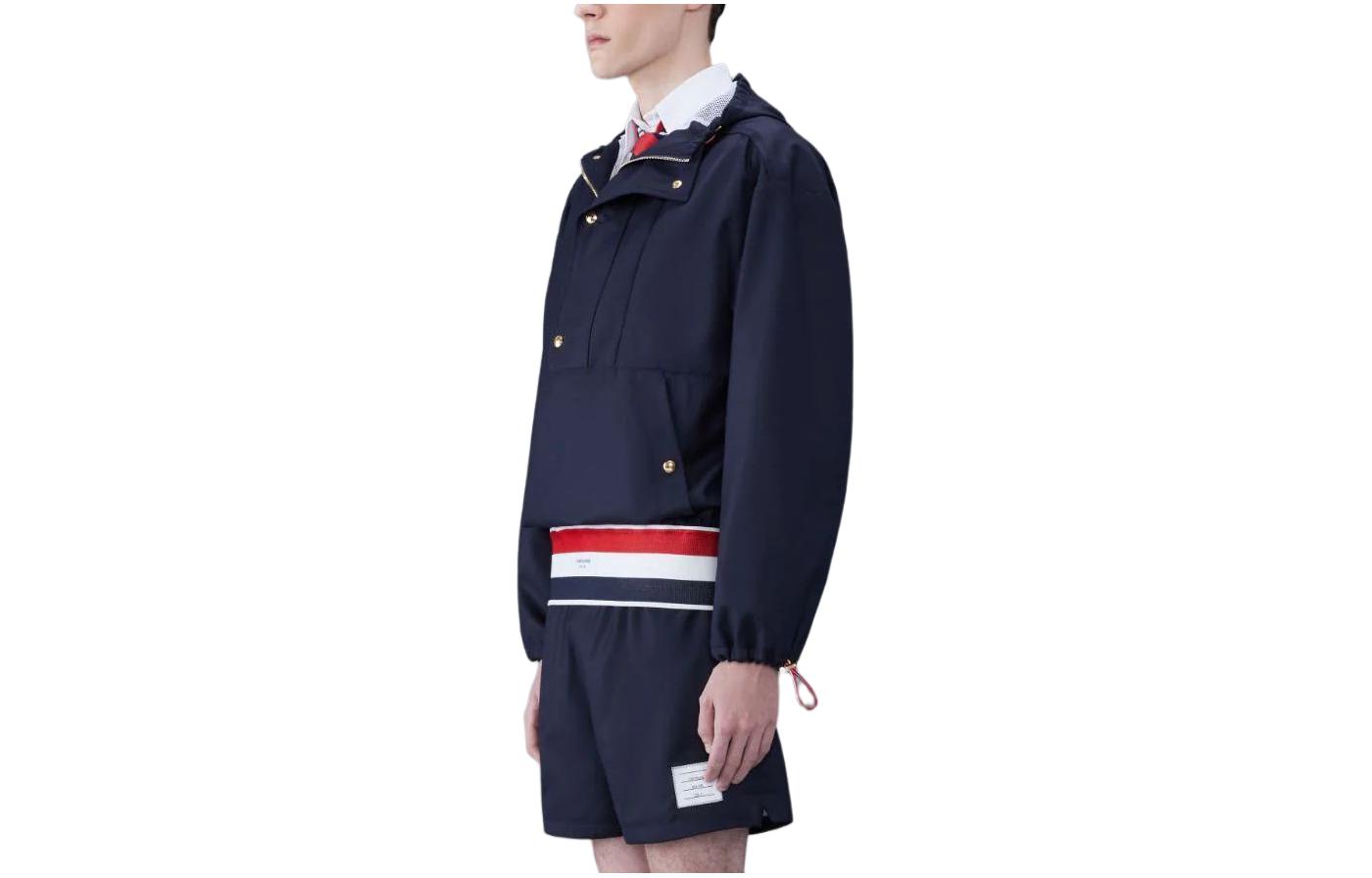 Thom Browne Classic Stripe Zip Hoodie Jacket Navy Blue  Outerwear. MJO213A-00626-415 圖 4