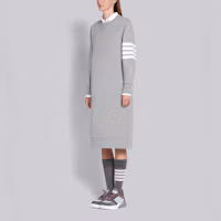 Shop THOM BROWNE 經典條紋灰色連衣裙 FJD056A-00535-055