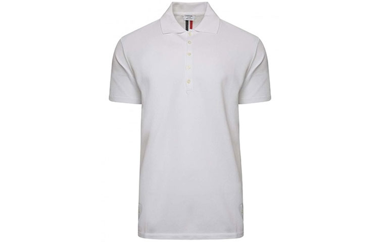 Order Polo de Manga Corta Clásico Rayado Thom Browne Blanco MJP042A-00050-100