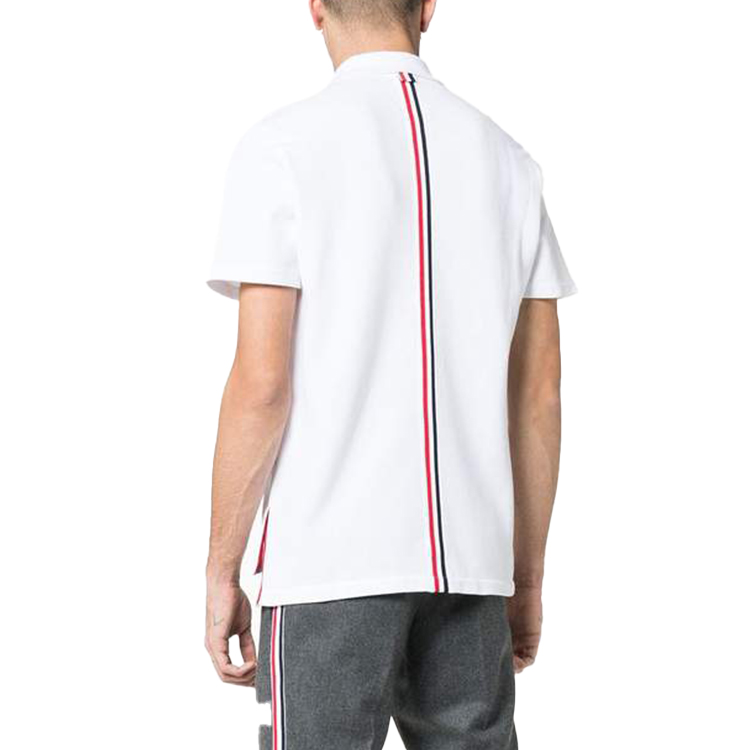 Purchase Polo de Manga Corta Clásico Rayado Thom Browne Blanco MJP042A-00050-100