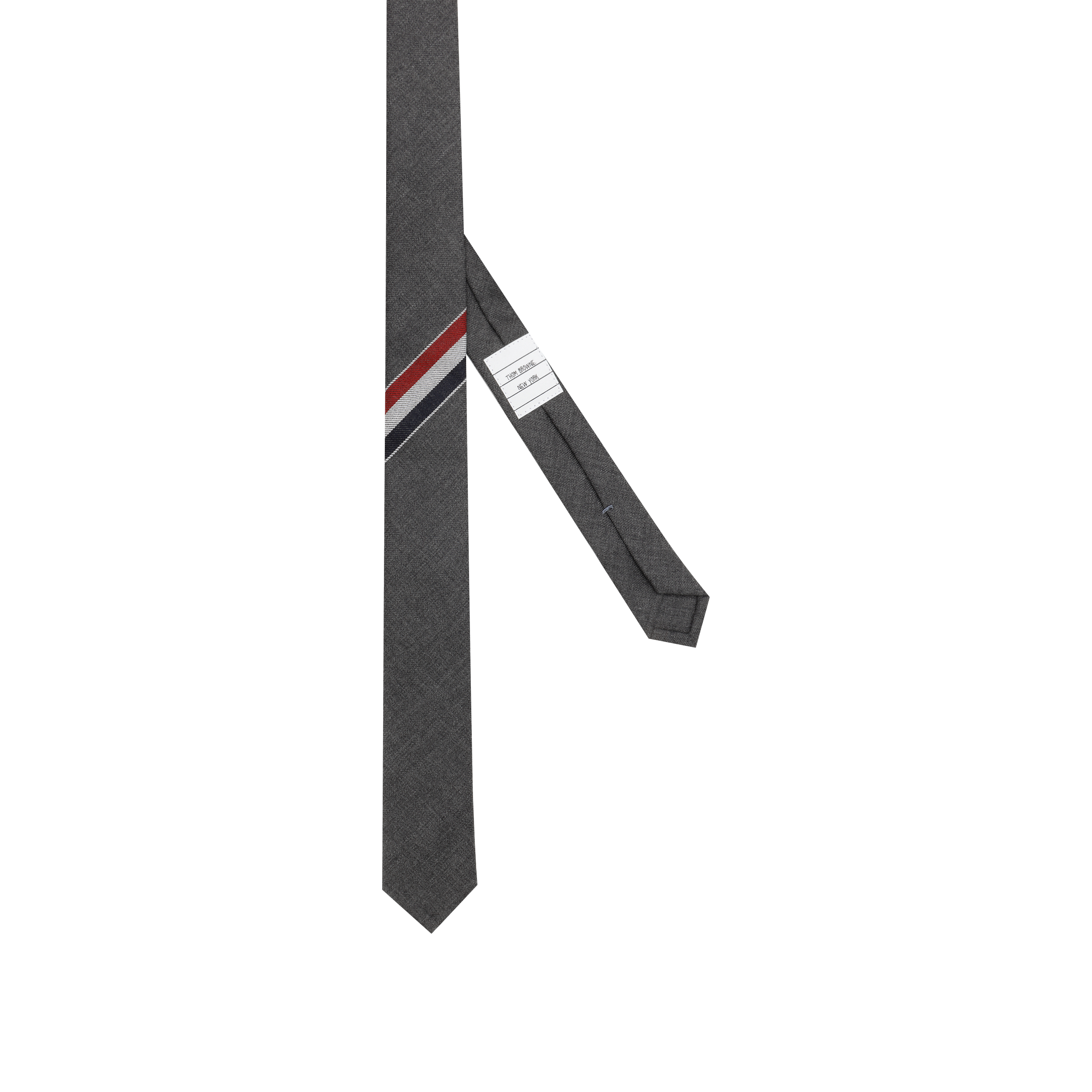 Shop Corbata Clásica de Sarga Oscura Gris Thom Browne MNL022A03532025