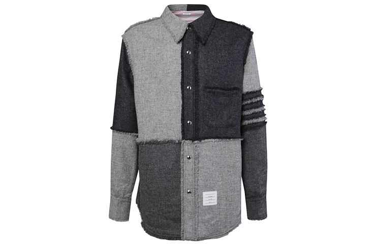 Thom Browne Color-Block Casual Jacket for Men - Gray MJO151T-03793-055