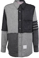 Thom Browne Color-Block Casual Jacket for Men - Gray MJO151T-03793-055 Thom Browne Color-Block Casual Jacket for Men - Gray MJO151T-03793-055