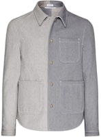 Thom Browne Colorblock Collar Gray Long Sleeve Jacket MJO230U-03028-035 Thom Browne Colorblock Collar Gray Long Sleeve Jacket MJO230U-03028-035