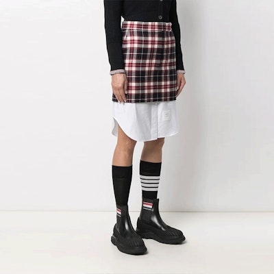 トムブラウン カラーブロック プラッド ミニスカート レッド 学校用エディション FGC595A-07474-960 Lookbook トムブラウン カラーブロック プラッド ミニスカート レッド 学校用エディション FGC595A-07474-960