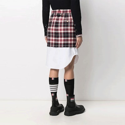 トムブラウン カラーブロック プラッド ミニスカート レッド 学校用エディション FGC595A-07474-960 Purchase トムブラウン カラーブロック プラッド ミニスカート レッド 学校用エディション FGC595A-07474-960