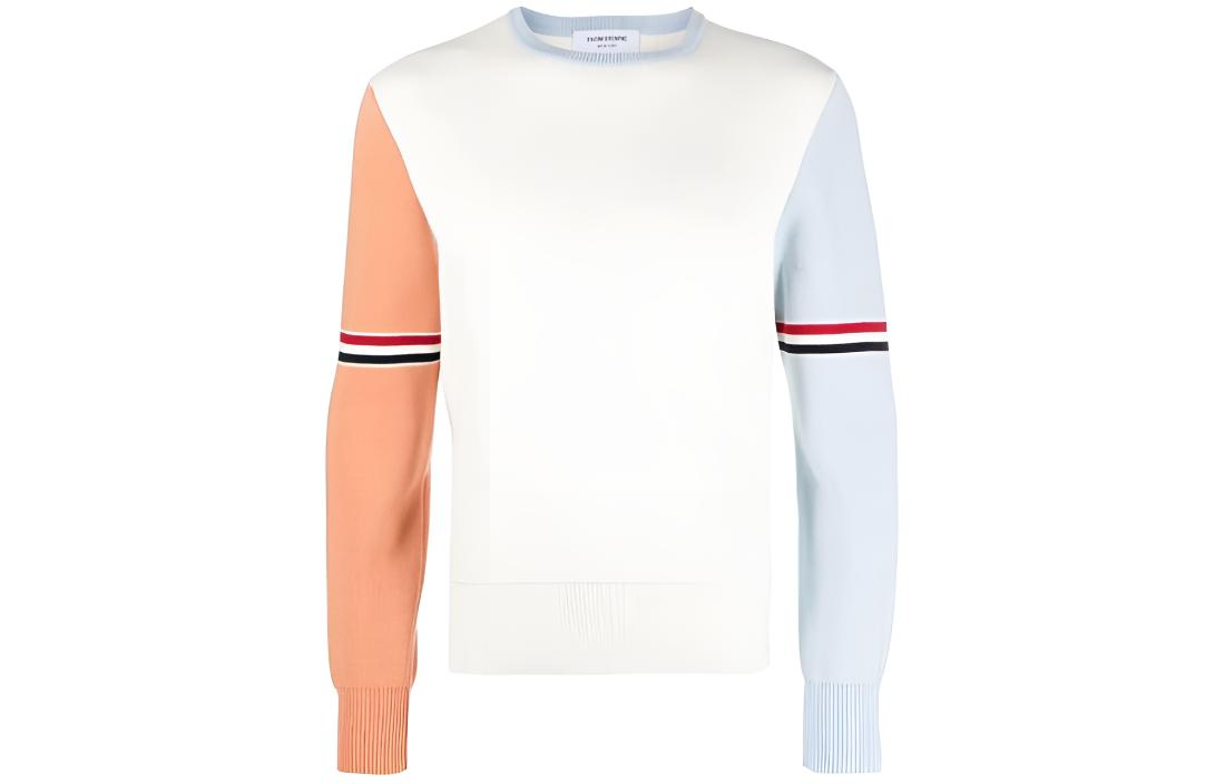 Thom Browne Colorblock Stripe Crewneck Sweater White . MKA326F-Y3007-996