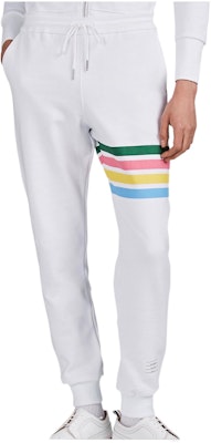 Pantalones Jogger Blancos Thom Browne para Hombre con Rayas Colorblock MJQ065E-04061-100 Buy Pantalones Jogger Blancos Thom Browne para Hombre con Rayas Colorblock MJQ065E-04061-100
