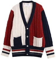 Thom Browne Colorblock Stripe Single-Breasted Wool Knit Sweater Red (). MKC357F-Y1502-960 Thom Browne Colorblock Stripe Single-Breasted Wool Knit Sweater Red (). MKC357F-Y1502-960