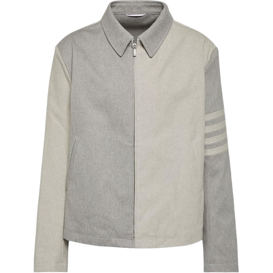 Thom Browne Colorblock Zip-Up Long Sleeve Jacket for Men MJO166FF0253035