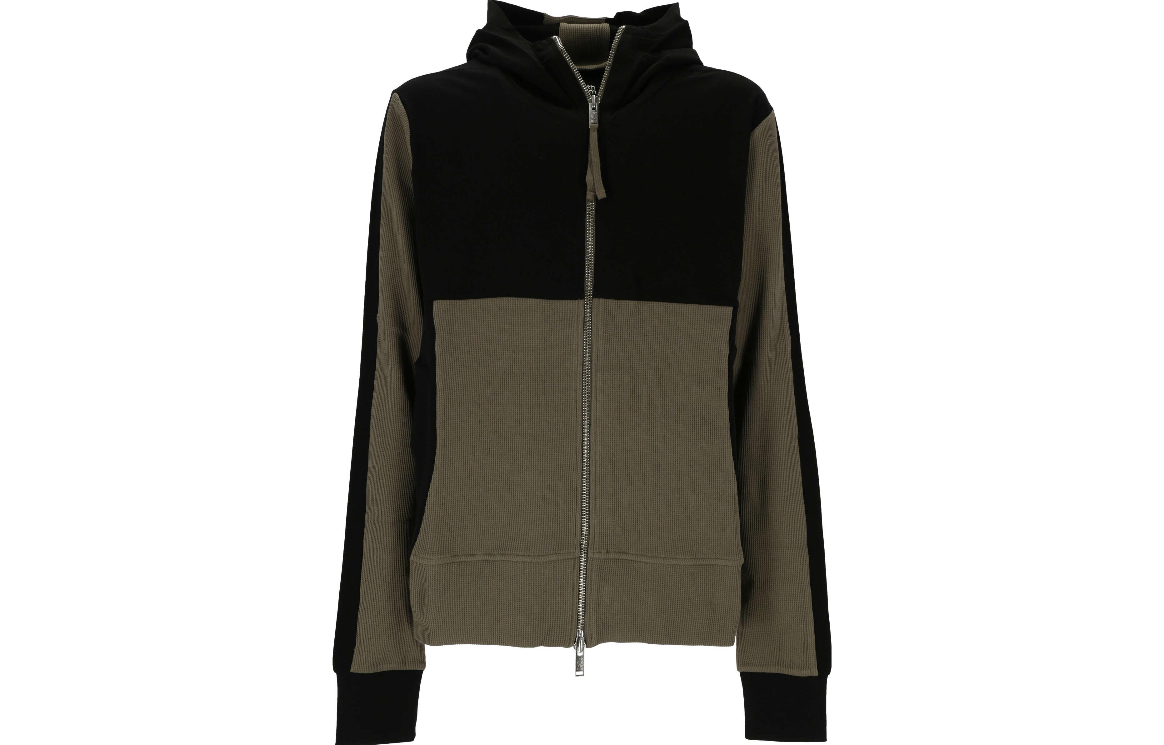 Thom Browne Colorblock Zip Hoodie Black for Men MSJ582FOSSIL