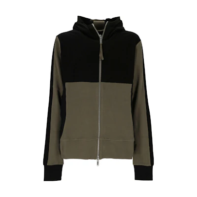 Thom Browne Colorblock Zip Hoodie Black for Men MSJ582FOSSIL