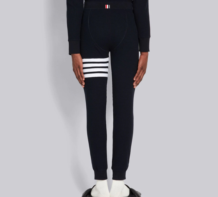 Details for トムブラウン コンパクトワッフル 4バー ロングジョンズ ネイビーブルー 秋冬パンツ MJB012A-05802-415