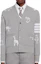 Buy Cárdigan Gris Claro Rayado con Cuello en V Bordado de Thom Browne. MJT257E-00050-055