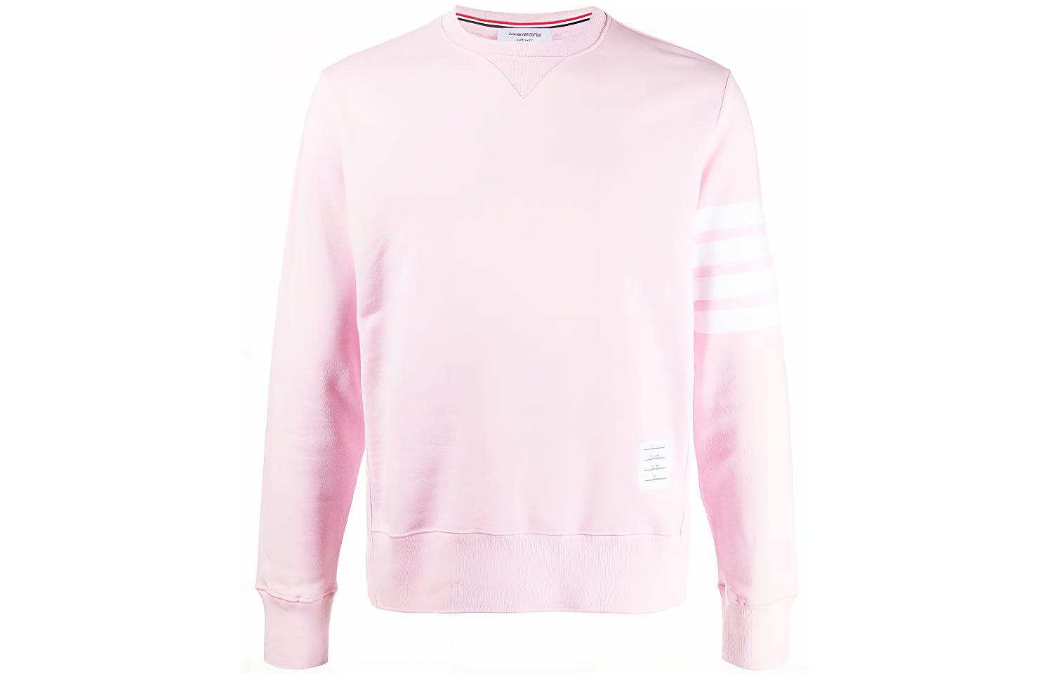 Thom Browne Engineered 4-Stripe Pink Pullover Sweatshirt for Men MJT021H-00535-680