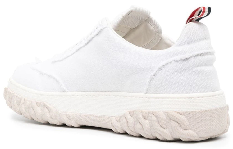 Lookbook THOM BROWNE 野外棉布低筒綁帶時尚板鞋 男款 白色