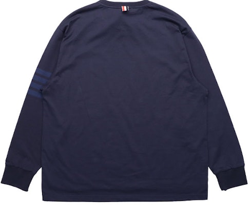 THOM BROWNE Camiseta Manga Larga de Algodón Azul Marino Edición Otoño. MJS117A-06769-415 Lookbook THOM BROWNE Camiseta Manga Larga de Algodón Azul Marino Edición Otoño. MJS117A-06769-415