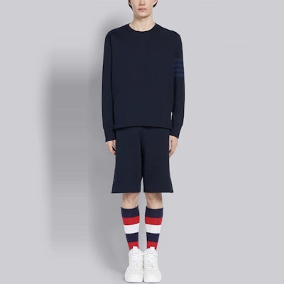 THOM BROWNE Camiseta Manga Larga de Algodón Azul Marino Edición Otoño. MJS117A-06769-415 Shop THOM BROWNE Camiseta Manga Larga de Algodón Azul Marino Edición Otoño. MJS117A-06769-415