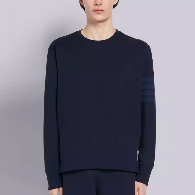 Purchase THOM BROWNE Camiseta Manga Larga de Algodón Azul Marino Edición Otoño. MJS117A-06769-415