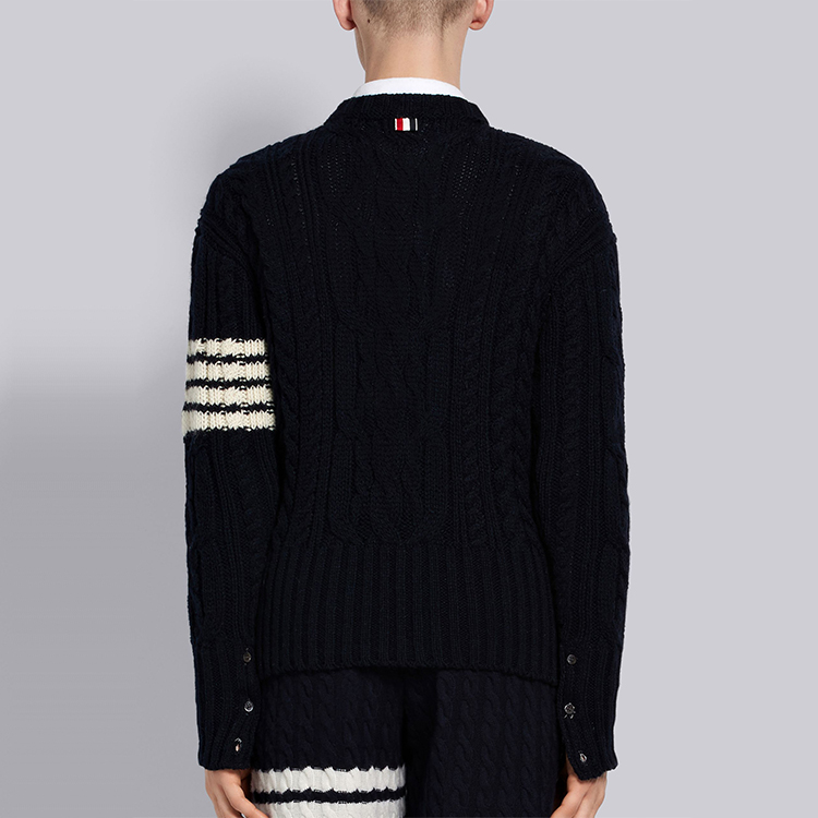 Thom Browne Four-Bar Navy Mohair Wool Crewneck Knit Sweater MKA233A-00278-415 圖 4