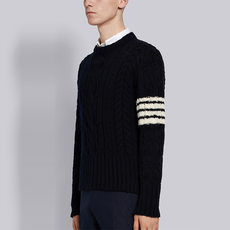 Thom Browne Four-Bar Navy Mohair Wool Crewneck Knit Sweater MKA233A-00278-415 圖 5