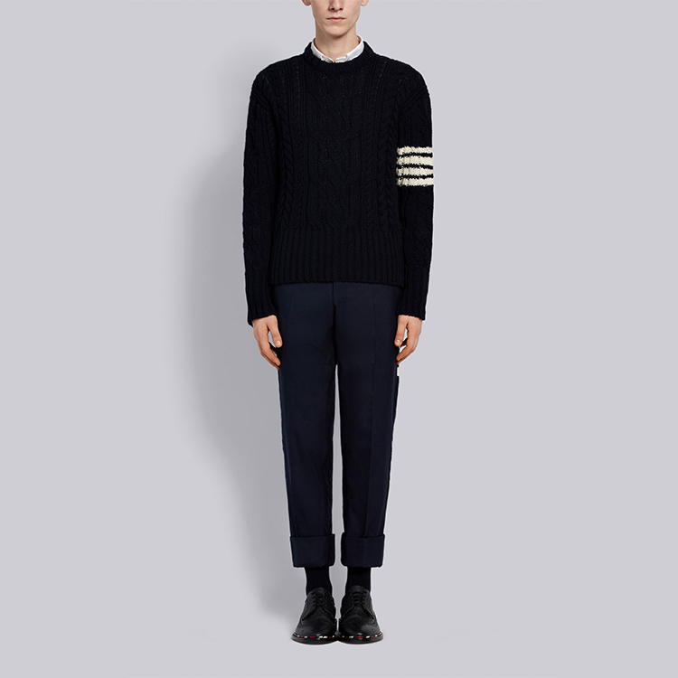 Thom Browne Four-Bar Navy Mohair Wool Crewneck Knit Sweater MKA233A-00278-415 圖 6