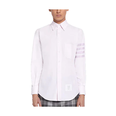 Thom Browne Four-Bar Oxford Long Sleeve Shirt Pink Men MWL001A-06496-680