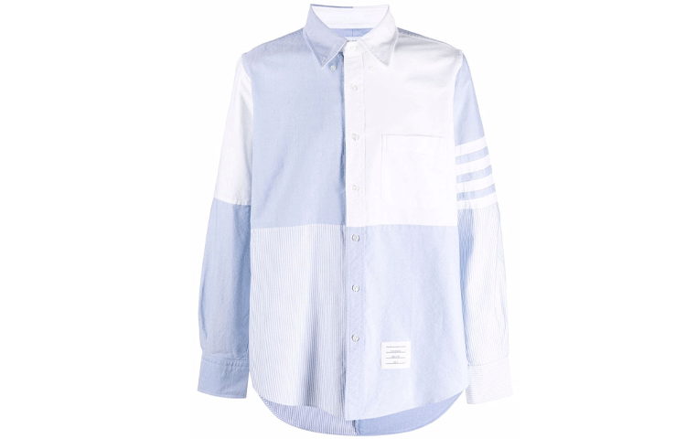 Thom Browne Four-Bar Striped Colorblock Shirt Blue MWL324A-06177-480 圖 2