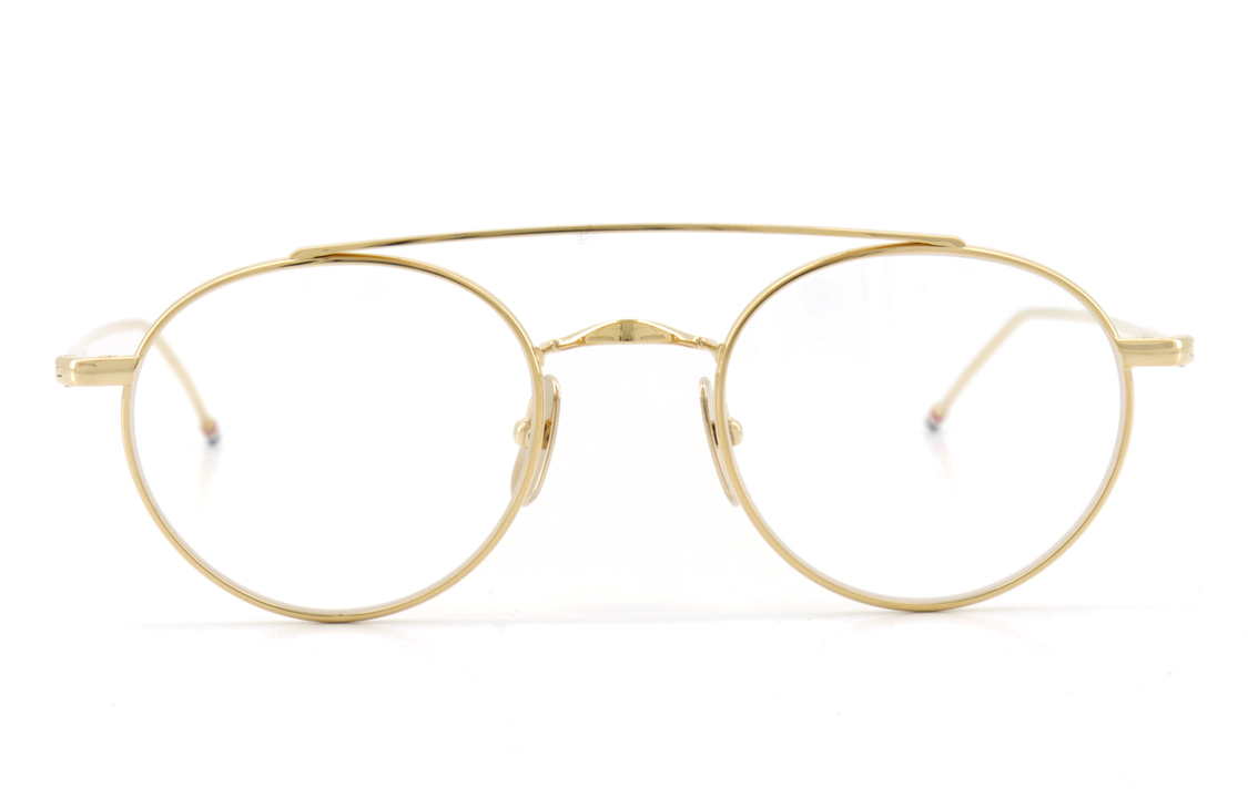 Lookbook Thom Browne Gafas Aviador Titanio Puente Doble Oro Unisex. UEO101A-G0001-715