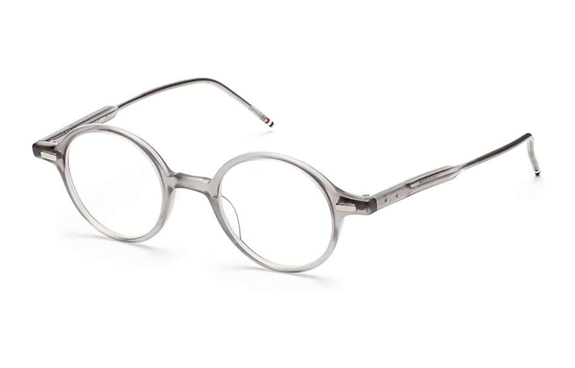 THOM BROWNE Full-Rim Solid Color Plastic Eyeglasses. TB-407-C-GRY-43