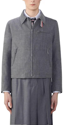 Thom Browne 全拉链长袖夹克-中灰色 MJO221A-F0582-035 Order Thom Browne 全拉链长袖夹克-中灰色 MJO221A-F0582-035