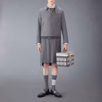 Lookbook Thom Browne 拉鍊翻領長袖外套 - 中灰色 MJO221A-F0582-035