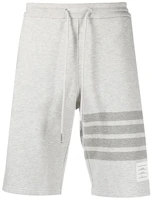 Thom Browne FW21 4-Stripe Drawstring Cotton Shorts Light Grey. MJQ012P-06910-065 Thom Browne FW21 4-Stripe Drawstring Cotton Shorts Light Grey. MJQ012P-06910-065