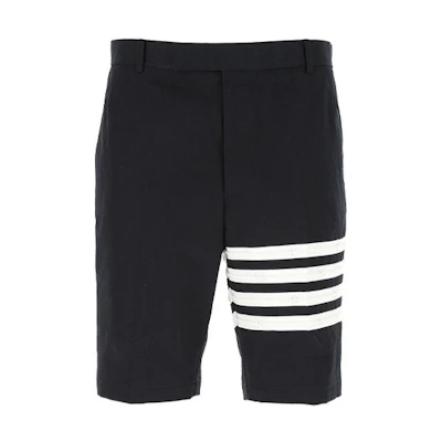 THOM BROWNE FW21 Cotton Casual Shorts 4-Bar Black Summer Edition MTU290E-07738-415