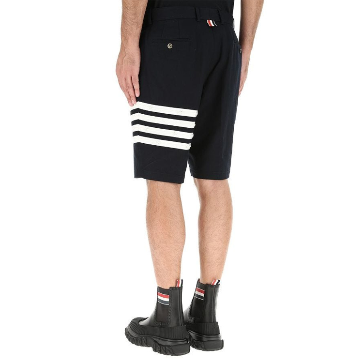 Details for THOM BROWNE FW21 Celana Pendek Kasual Katun 4-Bar Hitam Edisi Musim Panas MTU290E-07738-415