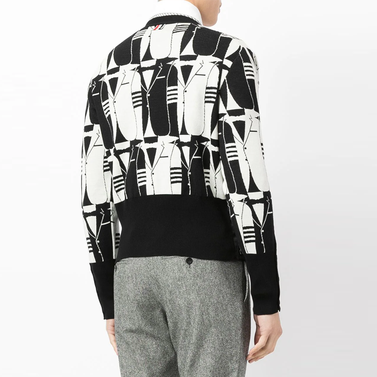 Thom Browne FW21 All-Over Print Wool Sweater Black MKC364-AY1014-980 圖 4