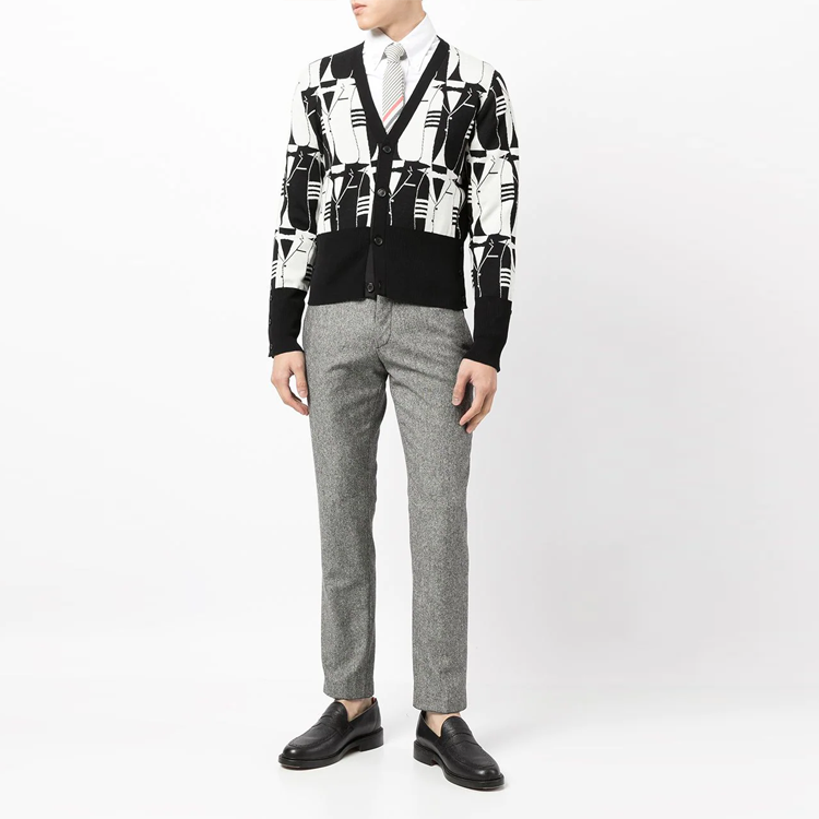 Thom Browne FW21 All-Over Print Wool Sweater Black MKC364-AY1014-980 圖 5
