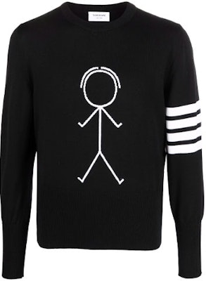 THOM BROWNE FW21 Sweatshirt Hitam Knit dengan Four-Stripes & Stickman Klasik. MKA380A-Y1002-001 Buy THOM BROWNE FW21 Sweatshirt Hitam Knit dengan Four-Stripes & Stickman Klasik. MKA380A-Y1002-001