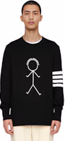 Sizing 톰브라운 FW21 블랙 클래식 사선 & 스틱맨 니트 스웨트셔츠. MKA380A-Y1002-001